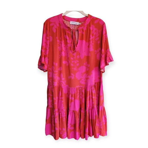 Petal & Pup Pink and Red Ruffled Tiered Sundress - Picture 2 of 9